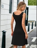 Kadın Askılı Yuvarlak Yaka Kısa Viskon Elbise thumbnail 4