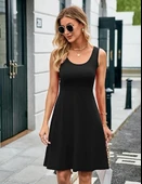 Kadın Askılı Yuvarlak Yaka Kısa Viskon Elbise thumbnail 2