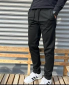 Erkek Jakarlı Çelik Örme Rahat Jogger Pantolon - 1