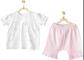 Andywawa AC25631 Cuddly Bunny Bear 2'Li Bebe Takım Pink - 1