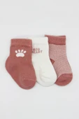 Bistyle 3'Lü Penye Soket Çorap BS10110 Pudra - 2