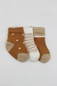 Bistyle 3'Lü Penye Erkek Soket Çorap BS10111 Hardal thumbnail 2