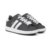 Unisex Gri Beyaz Siyah Bağcıklı Rahat Sneaker Günlük Spor Ayakkabı thumbnail 1