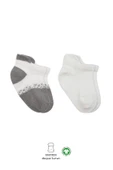 Bistyle 2'Li Penye Sneakers Çorap BS20105 Ekru Gri thumbnail 1