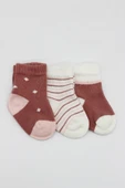 Bistyle 3'Lü Penye Kız Soket Çorap BS10112 Pudra thumbnail 2