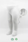 Bistyle Tekli Zikzak Kabartma Penye Külotlu Çorap BS50108 Beyaz thumbnail 1