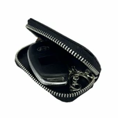 Hakiki Deri Otomobil Anahtarlığı Araba Anahtar Kılıfı Siyah thumbnail 5