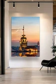 KIZ KULESİ MANZARA KANVAS 10 EV DUVAR SALON OFİS DÜKKAN HEDİYELİK DEKARASYON SÜSÜ - 1
