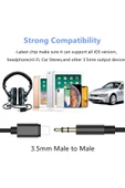 iPhone Uyumlu Aux Kablosu Lightning To 3.5mm Jack Çevirici Dönüştürücü Beyaz Bluetooth Gerektirmez - 7