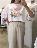 BLOSSOM BLOOM TOP-KADIN GİYİM-CROP OVERSIZE MODEL-DİJİTAL TEKNOLOJİ BASKI - 2