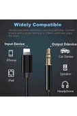 iPhone Uyumlu Aux Kablosu Lightning To 3.5mm Jack Çevirici Dönüştürücü Beyaz Bluetooth Gerektirmez - 5