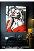 GÖLGEDEKİ TUTKU KADIN KANVAS TABLO EV DUVAR SALON OFİS DÜKKAN HEDİYELİK DEKARASYON SÜSÜ - 1