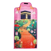 Çantaya Dönüşen Katlanabilir Çocuk Seccadesi - Pembe - 2