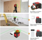 Kobb KBL33G 40 mt Şarjlı Otomatik Hizalamalı Yeşil Çapraz Çizgi Lazeri Outlet - 5