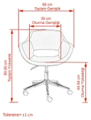 Monev 2 Gri Kumaş Ev ve Ofis Çalışma Koltuğu - 6