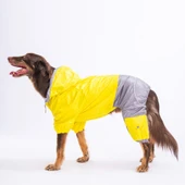 Pawstar BiColor Sarı-Gri Polarlı Su Geçirmez Orta-Büyük Irk Köpek Yağmurluk Tulum - 1