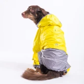 Pawstar BiColor Sarı-Gri Polarlı Su Geçirmez Orta-Büyük Irk Köpek Yağmurluk Tulum - 2