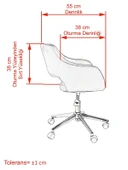 Monev 2 Pembe Kumaş Ev ve Ofis Çalışma Koltuğu - 6