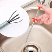 Pratik Kullanımlı Lavabo Açıcı Tel Banyo ve Mutfak Gideri Temizleme Aparatı Esnek Spiral Tel thumbnail 6