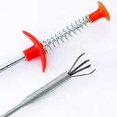 Pratik Kullanımlı Lavabo Açıcı Tel Banyo ve Mutfak Gideri Temizleme Aparatı Esnek Spiral Tel thumbnail 4