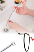 Pratik Kullanımlı Lavabo Açıcı Tel Banyo ve Mutfak Gideri Temizleme Aparatı Esnek Spiral Tel thumbnail 1