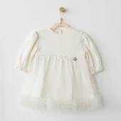 Andywawa AC26257 Baby Bow Bliss Elbise Ekru - 1