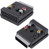 Scart Erkek Di̇şi̇ - Rca - S-vi̇deo Anahtarli Çi̇ft Yönlü Av Görüntü Ses Çevi̇ri̇ci̇ Adaptör (21 Pi̇n) - 1