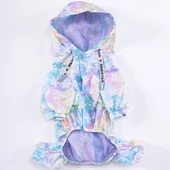 Pawstar Flores Fileli Su Geçirmez Orta-Büyük Irk Köpek Yağmurluk Tulum thumbnail 3