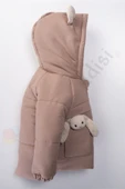 YENİ Tavşanlı Fermuarlı İçi Peluş Kürklü Kalın Kapüşonlu Kar Şişme Kışlık Kız Bebek Mont Çocuk Kaban - 7
