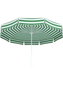 Plaj Şemsiyesi Yeşil Beyaz Renkli 180 CM Çap 8 Telli Eğim Verilebilir thumbnail 1