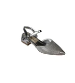 YAZKIŞ Kadın Altın Gümüş Simli 4cm Kısa Kalın Topuklu Abiye Ayakkabı thumbnail 2