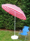 Plaj Şemsiyesi 8 Telli Kırmızı Beyaz Renkli 200 CM Çap Eğim Verilebilir thumbnail 5