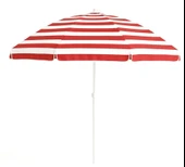 Plaj Şemsiyesi 10 Telli Kırmızı Beyaz Renk 200 CM Çap BİDONLU Eğim Verilir ve rosie hediye thumbnail 4