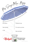 Plaj Şemsiyesi 200 CM Çap Mavi Beyaz 8 Telli Eğim Verilir BİDONSUZ ve rosie hediye thumbnail 1