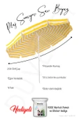 Plaj Şemsiyesi 200 CM Çap Sarı Beyaz 8 Telli Eğim Verilir BİDONSUZ ve rosie hediye thumbnail 1