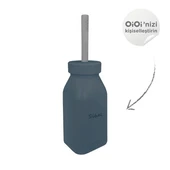 OiOi Silikon Şişe ve Pipet | Deep Blue – Powder Grey - 1