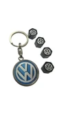 Volkswagen Anahtarlık Ve Sibop Kapağı Plastik 1 adet Damla Anahtar 4 adet sibop Kapağı thumbnail 2