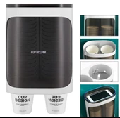 Ayt Sunup SN-27108 Kendinden Yapışkanlı Çiftli Plastik Karton Bardak Dispenseri Su Sebili Kahve Makinası Yanı Bardaklık - 1