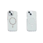 Apple iPhone 15 Plus Kılıf Taşlı Tasarım M-safe Şarj Özellikli Zore Koment Silikon Kapak thumbnail 6