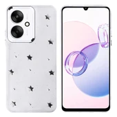 Xiaomi Poco C65 Kılıf Airbag Tasarımlı Simli Şeffaf Zore Kutup Kapak - 1