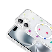 Apple iPhone 16 Plus Kılıf M-Safe Şarj Özellikli Şeffaf Zore Folk Sert Kapak thumbnail 11