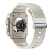 Apple Watch 10 46mm Zore KRD-145 Metal Tokalı Silikon Kordon - 1