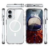 Apple iPhone 16 Kılıf M-safe Şarj Özellikli Airbagli Şeffaf Zore İncek Kapak - 4