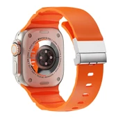 Apple Watch 42mm Zore KRD-145 Metal Tokalı Silikon Kordon - 1
