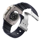 Apple Watch 42mm Zore KRD-145 Metal Tokalı Silikon Kordon - 8