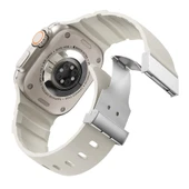Apple Watch 44mm Zore KRD-145 Metal Tokalı Silikon Kordon - 5