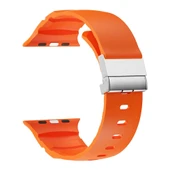 Apple Watch 44mm Zore KRD-145 Metal Tokalı Silikon Kordon - 10
