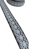 Tafta Dantel Görünümlü Kurdele Siyah 25 mm 2 Metre - 2