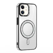Apple iPhone 12 Kılıf Pırlanta Taş Tasarımlı M-safe Şarj Özellikli Zore Karetta Silikon Kapak - 10