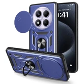 Xiaomi Redmi Note 14 Pro 4G Kılıf Magnetik Standlı Kamera Korumalı Zore Sürgülü Vega Kapak - 1